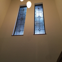 ステンドグラス　オーダーメイド　幾何学模様２連窓のサムネイル