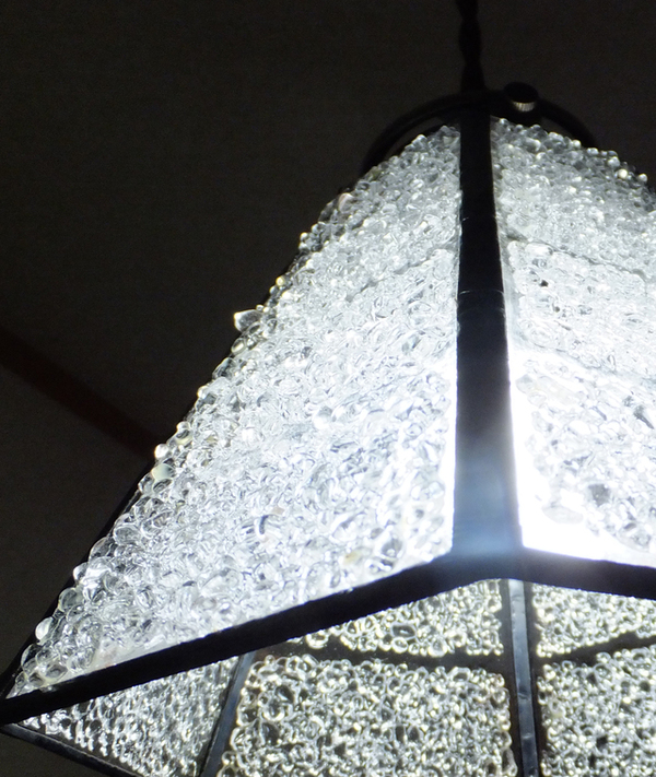 【照明】ステンドグラス、ペンダントライト,６面体クリアーのサムネイル