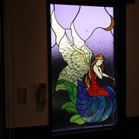 ステンドグラス　リフォーム　オーダーメイド　御宿の別荘　寝室窓のサムネイル