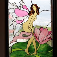 ステンドグラス　リフォーム　オーダーメイド　御宿の別荘　寝室窓のサムネイル
