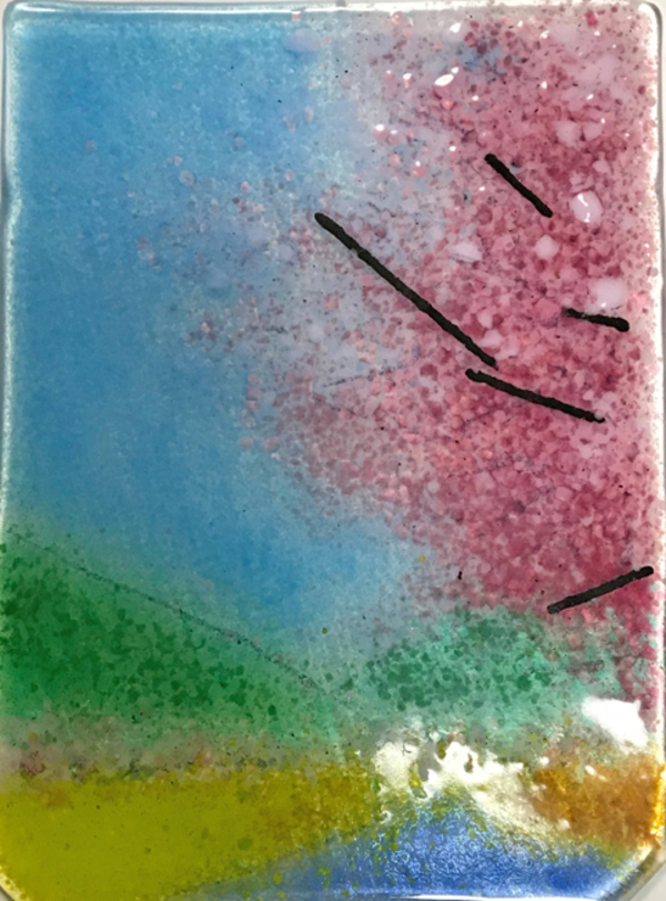 ステンドグラス　オーダーメイド　桜のミニパネル