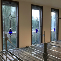 幾何学模様のステンドグラス画像、大型パネル×3枚のサムネイル