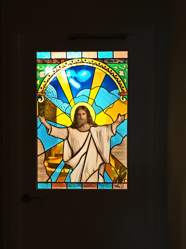 ステンドグラス窓、キリスト、画像