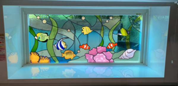 ステンドグラス窓、熱帯魚、画像、パネル | ステンドグラスオーダー