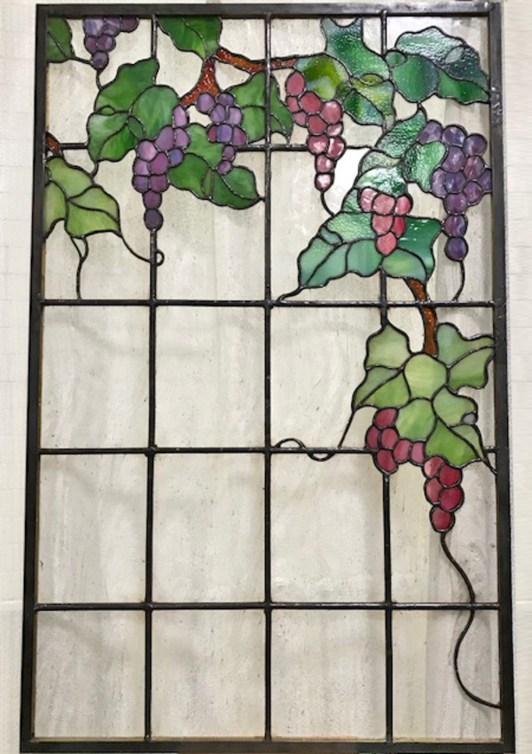 ステンドグラス窓、葡萄　生徒さん作品画像のサムネイル