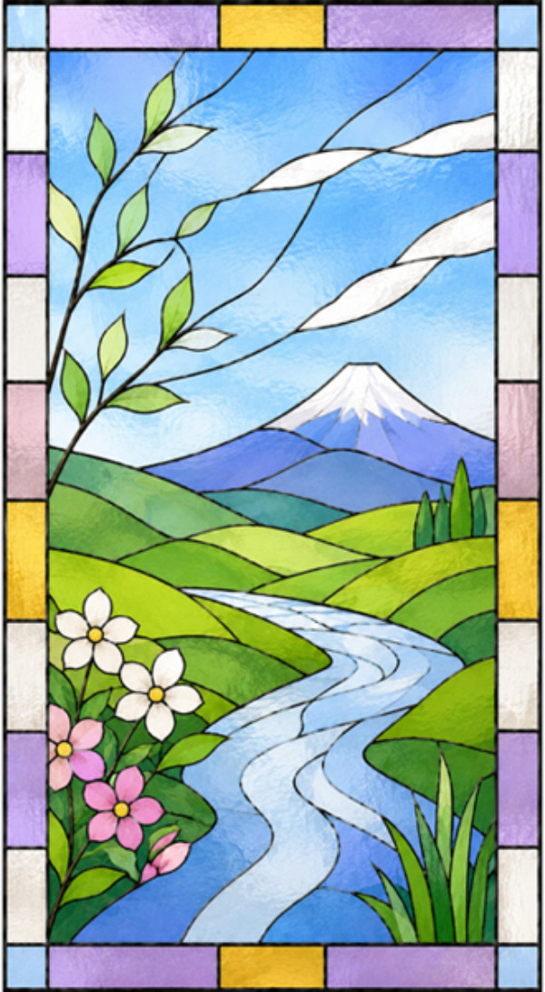 春の富士山